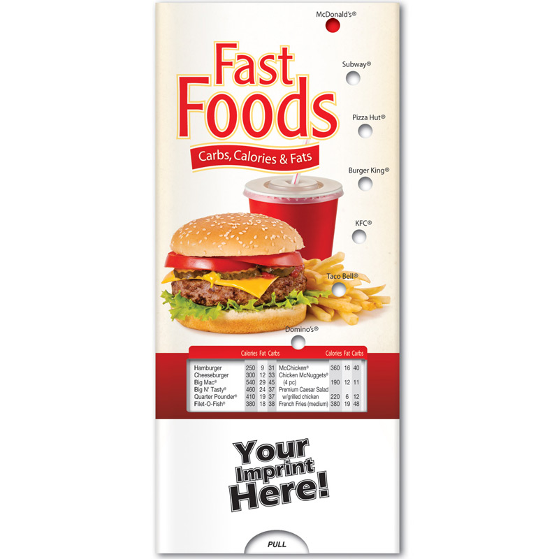 Pocket Slider - Fast Foods: Carbs, Calories, and Fat