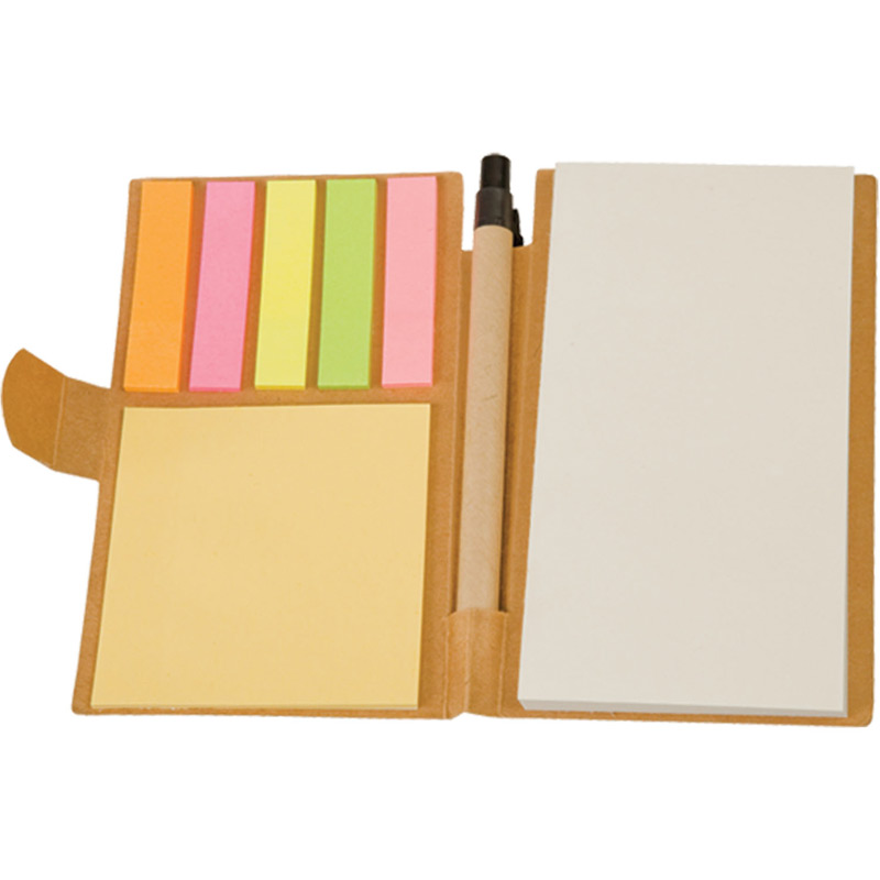 Recycled Sticky Note Book with Pen