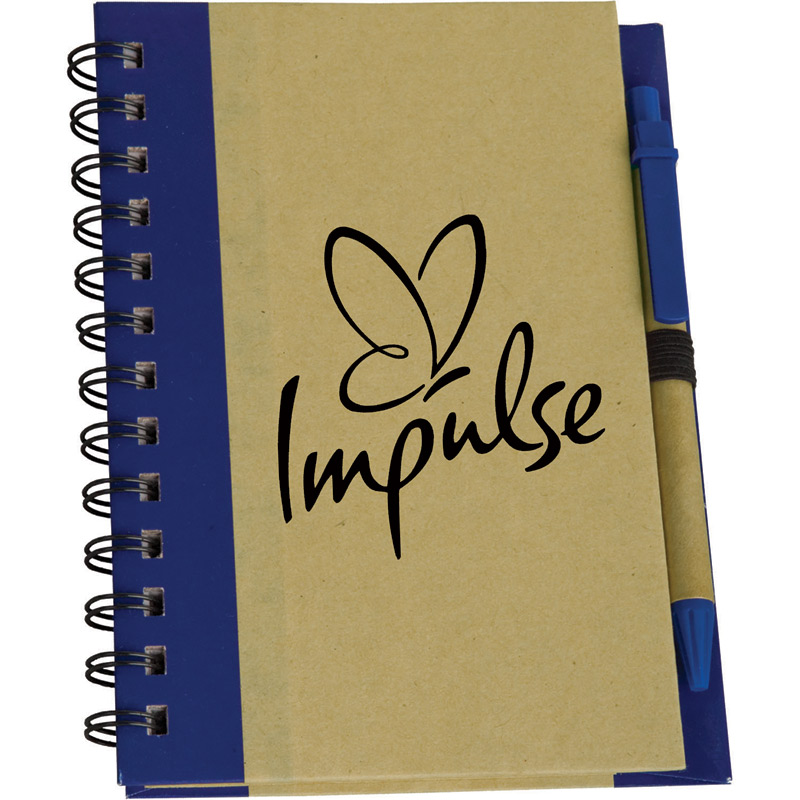 Eco Spiral Notebook with Eco Paper Barrel Pen