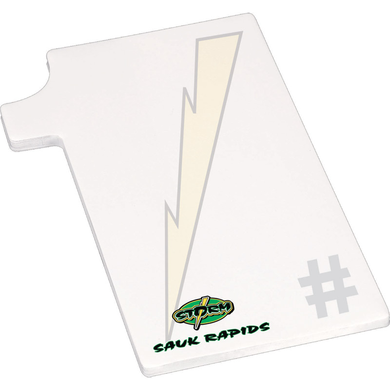 4" X 6" Die Cut Adhesive Notepad - Number One