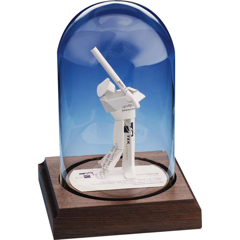 Baseball Player Business Card Sculpture