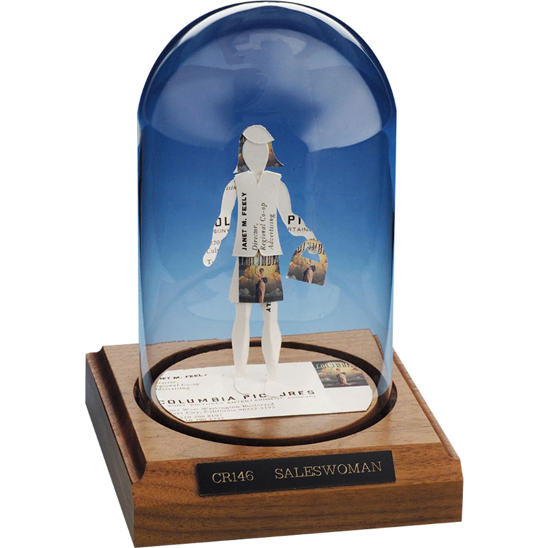 Saleswoman Business Card Sculpture