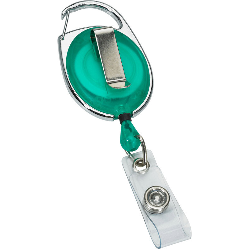 Translucent Retractable Badge Reel with Silver Sport Clip