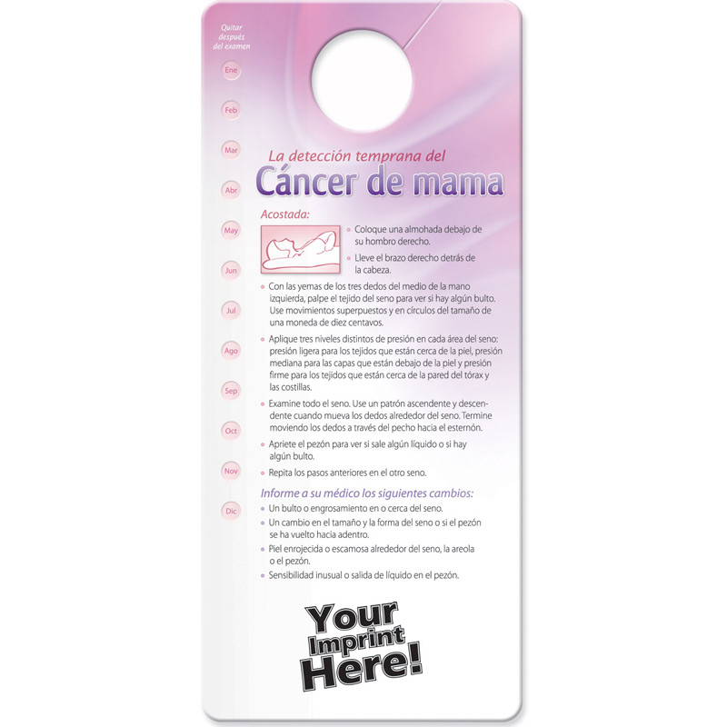 Shower Card - Early Detection for Breast / Testicular Cancer (Spanish)