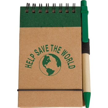 Eco Pocket Jotter with Eco Paper Barrel Pen